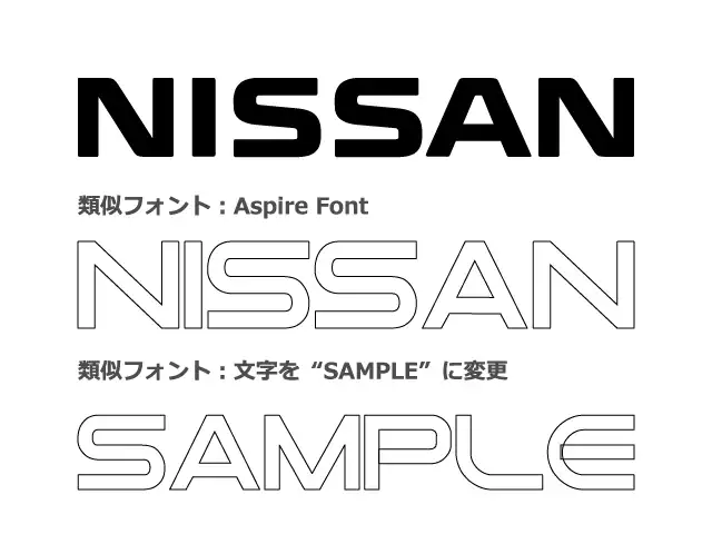 NISSAN類似フォント“Aspire Font”